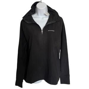 Urban Outfitters IETS FRANS Taped black half zip collar fleece jacket small NWT